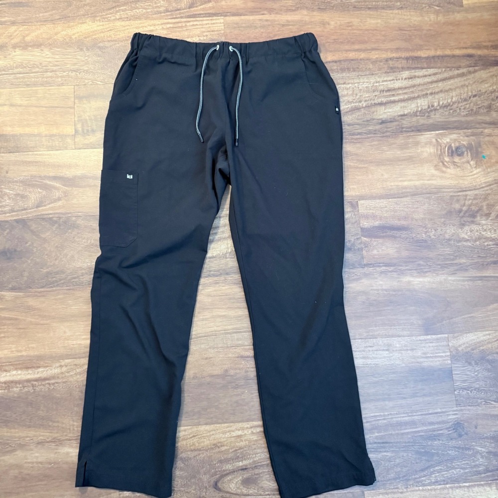 Koi Next Gen Black Scrub Pants Regular Large Drawstring Cargo Medical Uniform